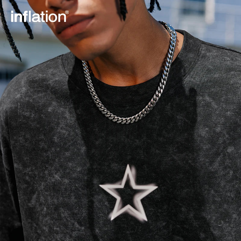 INFLATION Star Graphic Oversized Tees - INFLATION