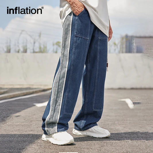 INFLATION Streetwear Patchwork Jeans