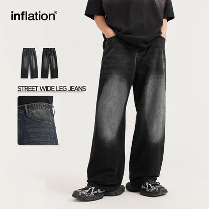 INFLATION Streetwear Retro Wide Leg Jeans - INFLATION