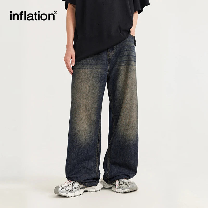 INFLATION Streetwear Retro Wide Leg Jeans - INFLATION