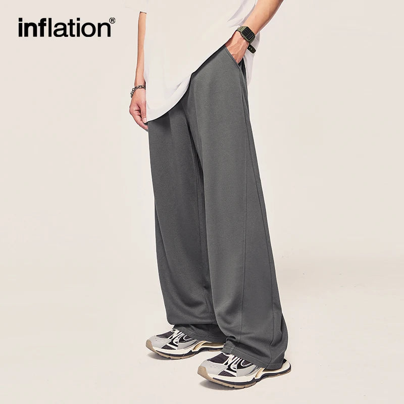 INFLATION Basic Straight Leg Mopping Pants - INFLATION
