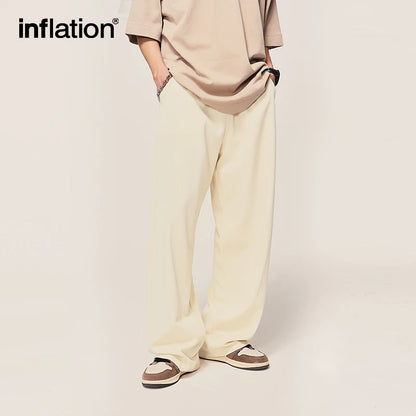 INFLATION Basic Straight Leg Mopping Pants - INFLATION