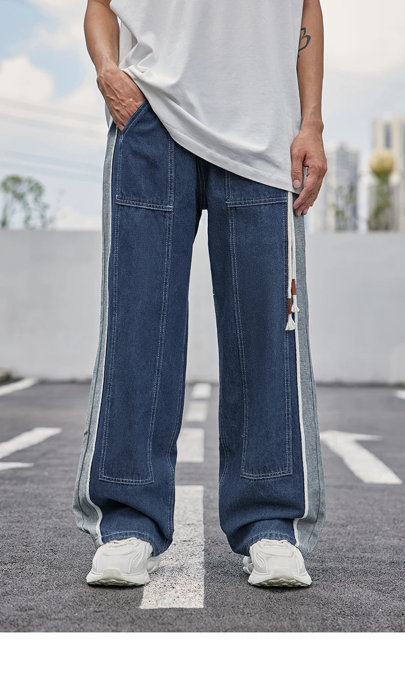 INFLATION Streetwear Patchwork Jeans - INFLATION