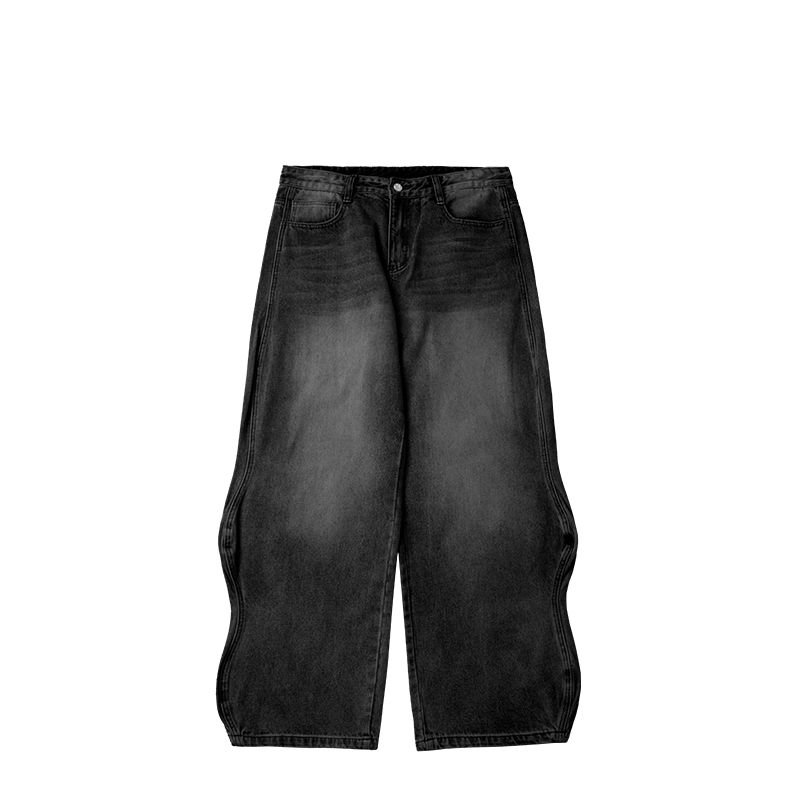 INFLATION Wave Washed Baggy Jeans - INFLATION