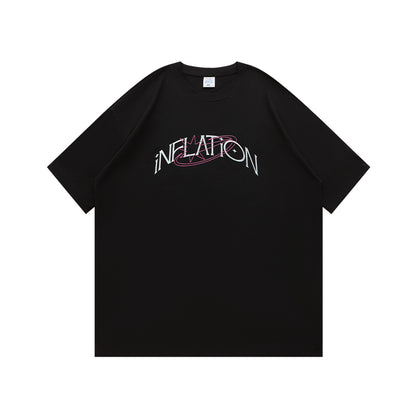 INFLATION Star Printed Black Oversize Tees - INFLATION