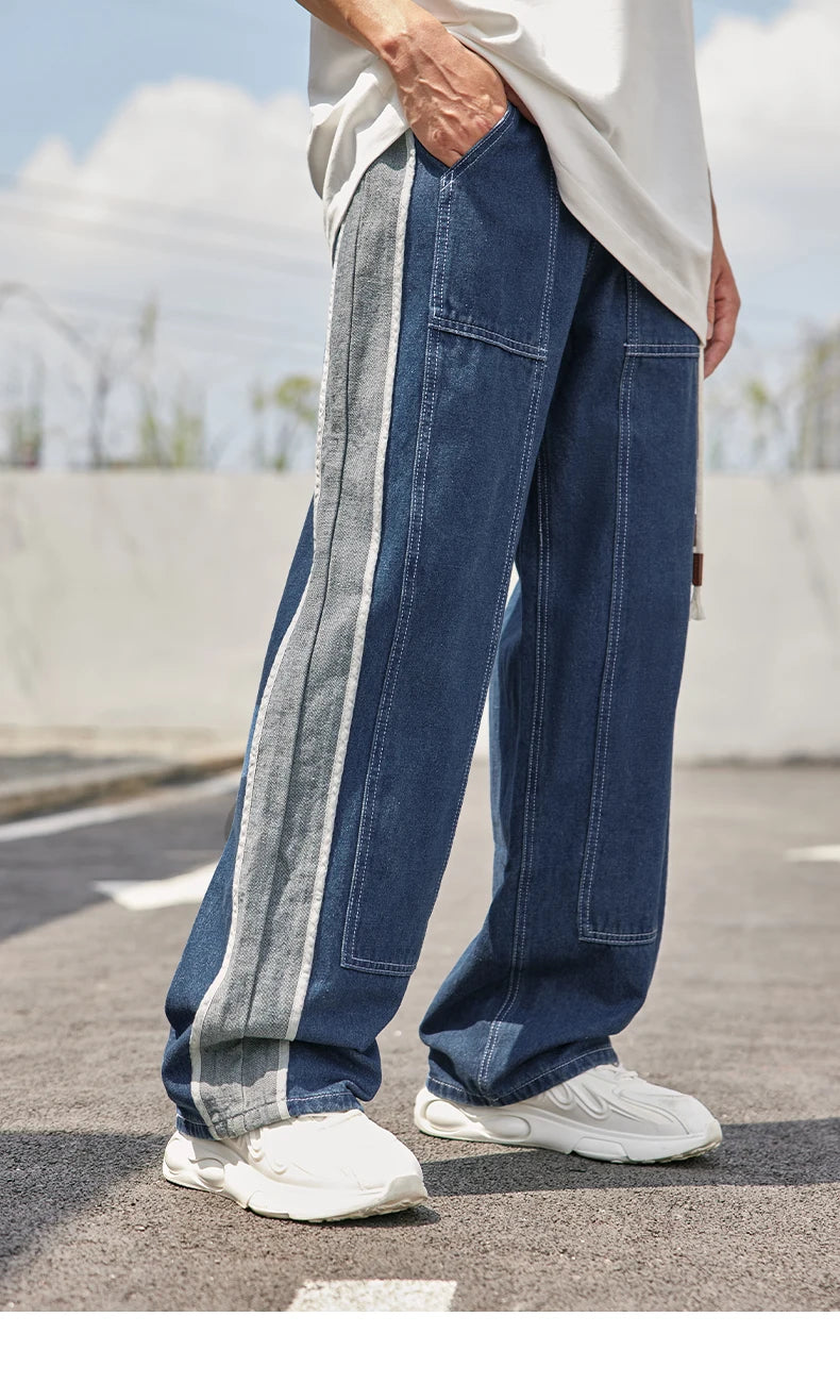 INFLATION Streetwear Patchwork Jeans - INFLATION