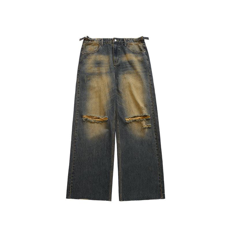 INFLATION Heavy Washed Ripped Jeans - INFLATION