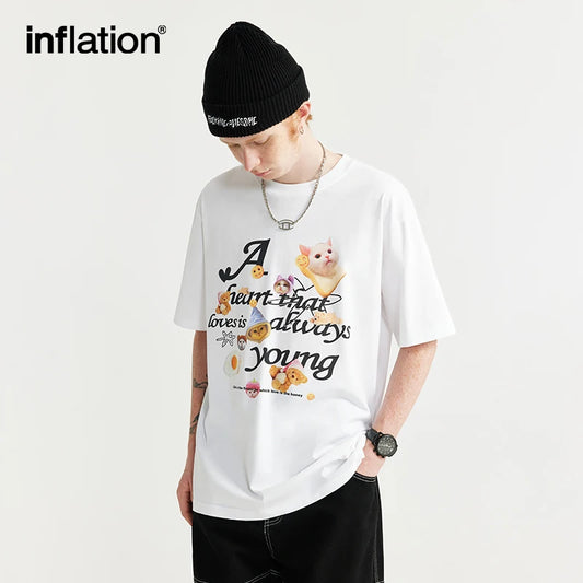 INFLATION Funny Cartoon Oversized Tees