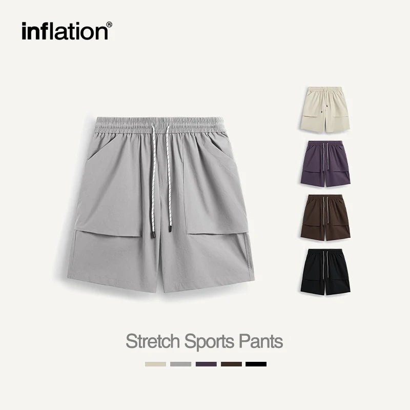 INFLATION Elastic Sports Cargo Shorts - INFLATION