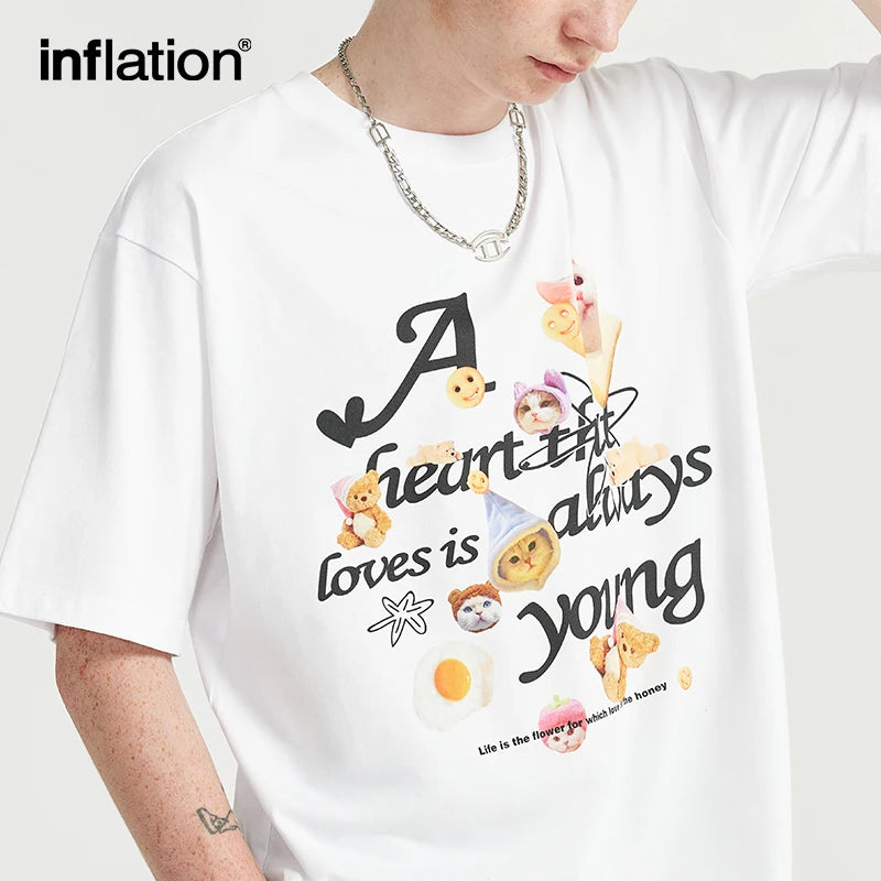 INFLATION Funny Cartoon Oversized Tees