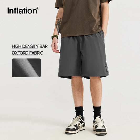 INFLATION Outdoor Sportswear Elastic Waist Staright Leg Shorts