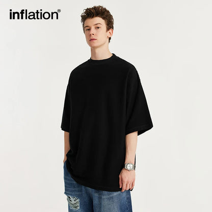 INFLATION Designer Twill Fabric Minimalism Blank T-shirts - INFLATION