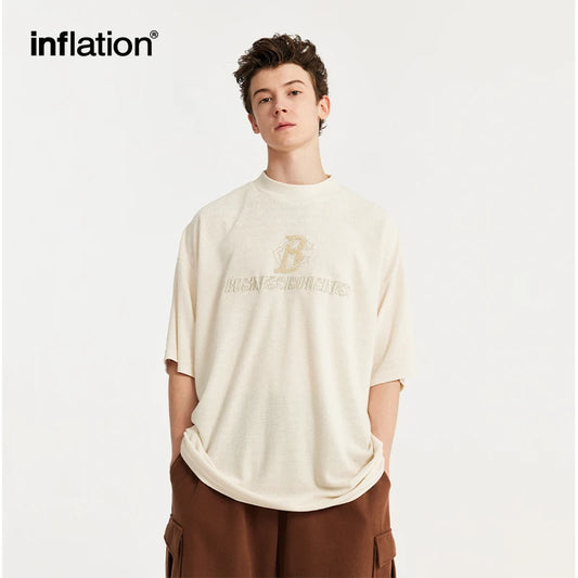 INFLATION Towel Wool Fabric Oversize Embroidery Tees - INFLATION
