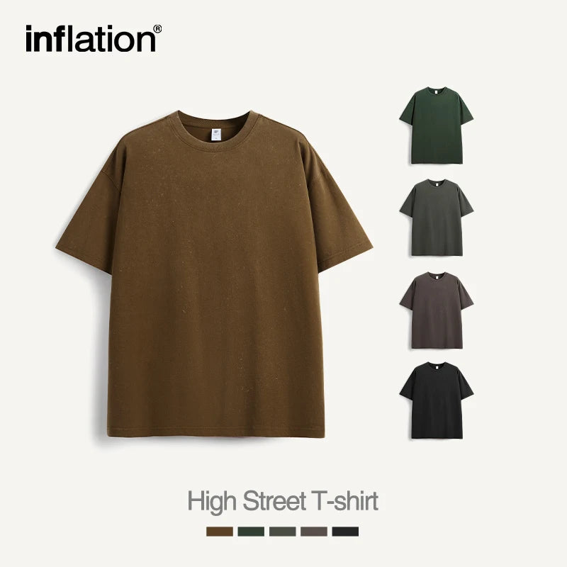 INFLATION Jet Dyeing Vintage Drop Shoulder Tees - INFLATION