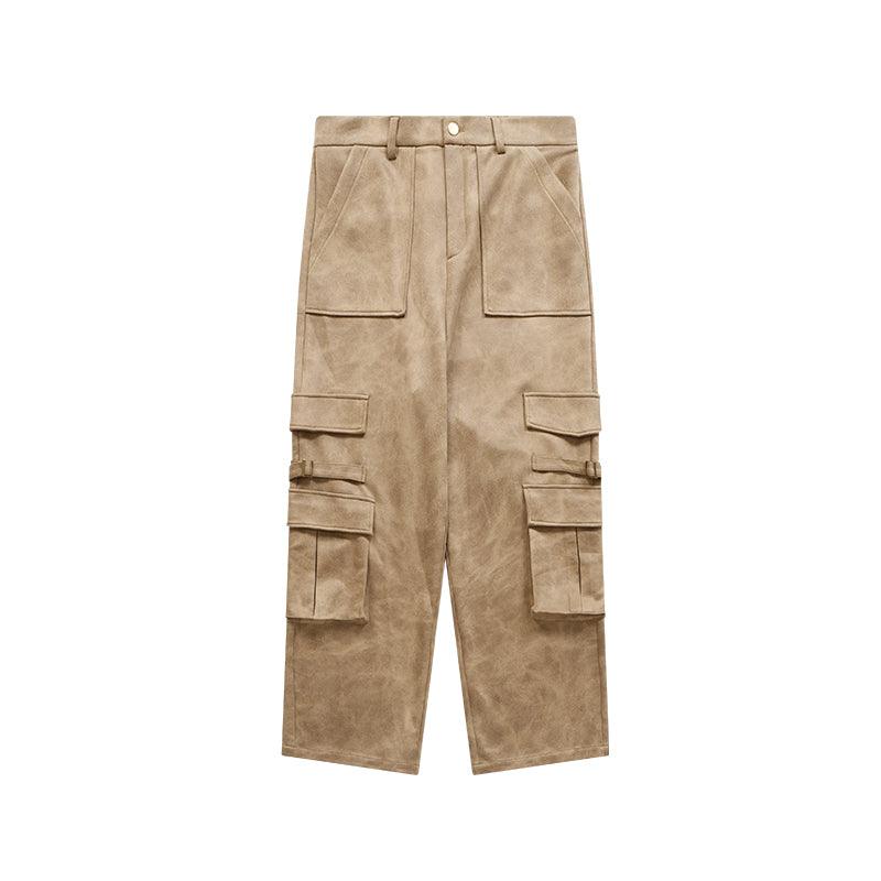 INFLATION Vintage Distressed Suede Cargo Pants Unisex - INFLATION