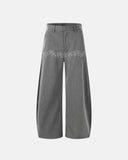 inflation pinstripe cinch back tailored pants front view wide leg fit