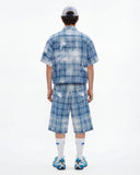 Boxy Tencel Washed Plaid Print Shirt | Inflation Streetwear