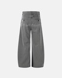 cinch back tailored pants rear waist buckle detail