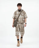 Boxy Tencel Washed Plaid Print Shirt | Inflation Streetwear