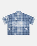 Boxy Tencel Washed Plaid Print Shirt | Inflation Streetwear