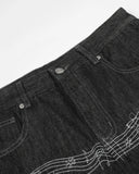 Embroidered Cinch Back Bootcut Jeans | Inflation Streetwear