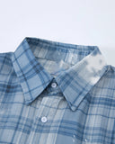 Boxy Tencel Washed Plaid Print Shirt | Inflation Streetwear