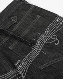 Embroidered Cinch Back Bootcut Jeans | Inflation Streetwear