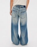 Cinch Back Loose Straight Jeans | Inflation Streetwear