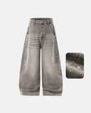 Rhinestone Washed Barrel Jeans| Inflation Streetwear