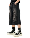 Acid Wash Flame Frayed Jorts | Inflation Streetwear