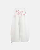 back gothic script print sweatpants