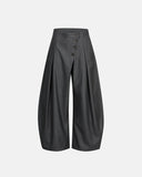 Asymmetric Pleated Barrel-Leg Suit Pants | Inflation Streetwear