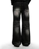 Whisker Washed Flared Baggy Jeans | Inflation Streetwear