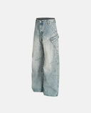 Acid Wash Deconstructed Stitching Baggy Jeans | Inflation Streetwear