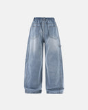 Distressed Wide Leg Cargo Jeans | Inflation Streetwear