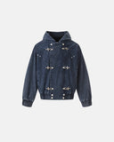 Washed Clasp Fireman Hooded Denim Jacket | Inflation Streetwear