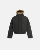 Faux Fur Cropped Cotton Parkas | Infaltion Streetwear