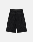Raw Denim Cargo Longline Shorts | Inflation Streetwear
