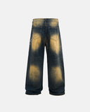 Acid Wash Rhinestone Chain Baggy Jeans | Inflation Streetwear
