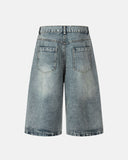 Floral Embroidered Long Baggy Jorts | Inflation Streetwear