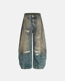 Dirty Ripped Barrel Jeans | Inflation Streetwear