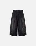 Acid Wash Flame Frayed Jorts | Inflation Streetwear