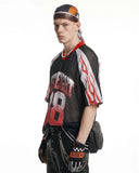 Flame Graphic Mesh Jersey | Inflation Streetwear