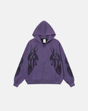 Flame Rhinestone Zip Up Hoodies | Inflation Streetwear
