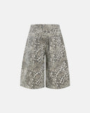 vintage faded leopard streetwear shorts