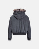 Faux Fur Lined Pearl-Embellished Hooded Jacket | Inflation Streetwear