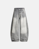 Blue Acid Wash Barrel Jeans | Inflation Streetwear
