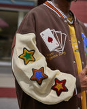 Poker Embroidery Varsity Jacket | Inflation Streetwear