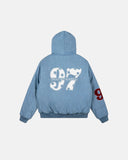 Appliqué Embroidery Faux Fur Padded Jacket | Inflation Streetwear