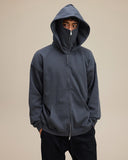 Fleece Zip-Up Hoodie with Face Mask | Inflation Streetwear
